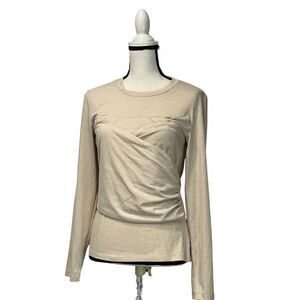 Vero Moda Nelly Ruched Knit Top, Oat, Sz. L